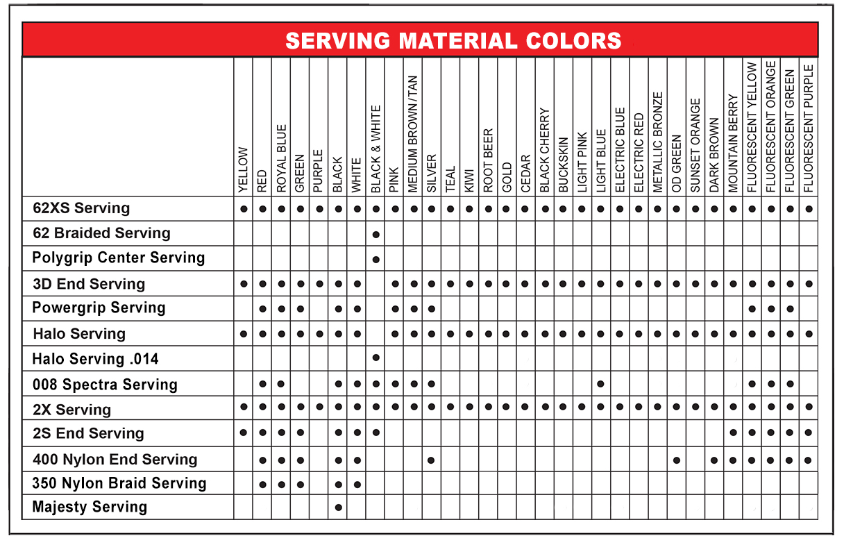 BCY Fibers Serving Material Colors